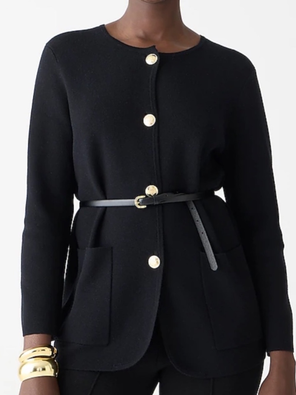 J. Crew Giselle Sweater Blazer Cardigan Old Money Preppy Minimalist XXS Black